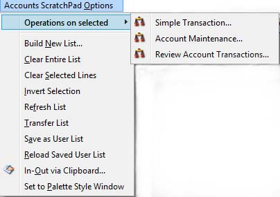 Ledgers ScratchPad Options Menu