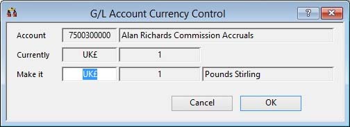 G/L Account Currency Control