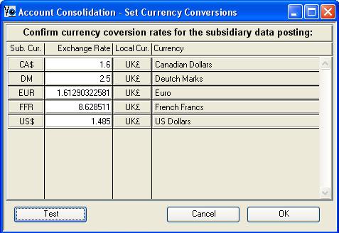 Account Consolidation - Set Currency Conversions