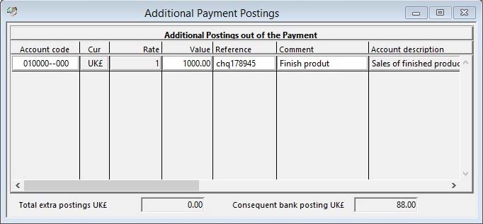 Additional Payment Postings