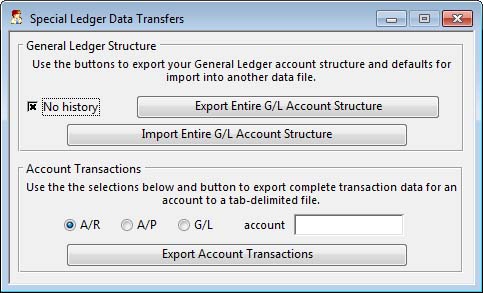 Special Ledger Data Transfers