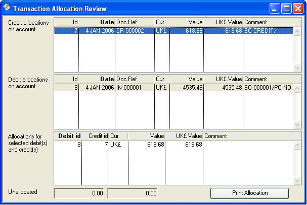 Transaction Allocation Review
