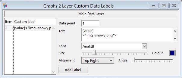Custom Data Labels window