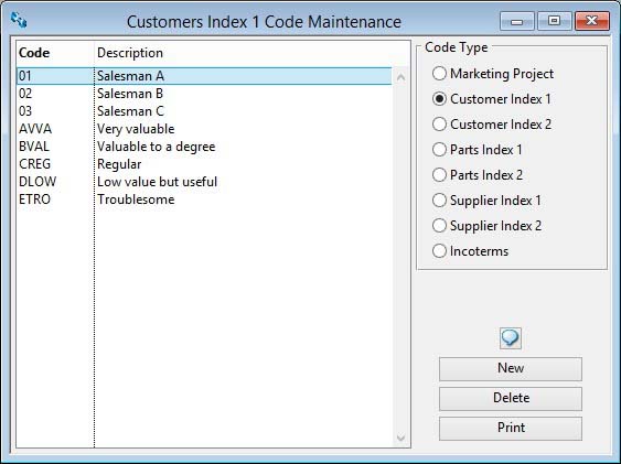 Index and Other Code Maintenance
