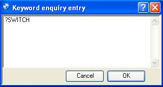Keyword Enquiry Entry window