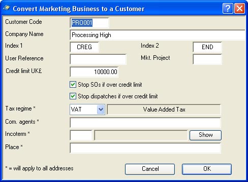 Convert Marketing Business to a Customer