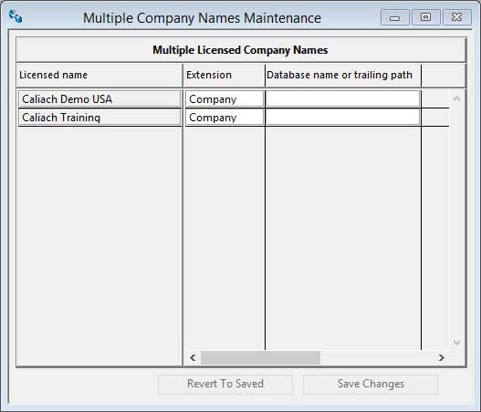 Multiple Company Names Maintenance window