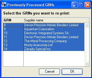 Previously Processed GRNs