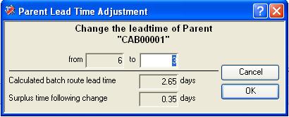 Parent Lead Time Adjustment