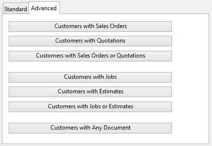 Customers ScratchPad Selection - Advanced tab pane.