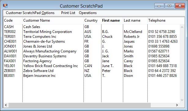 Customer ScratchPad