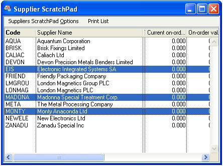 Supplier ScratchPad
