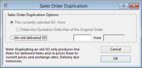 Sales Order Duplication