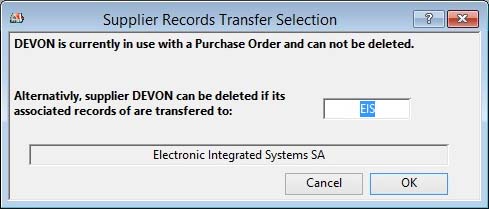 Supplier Records Transfer Selection