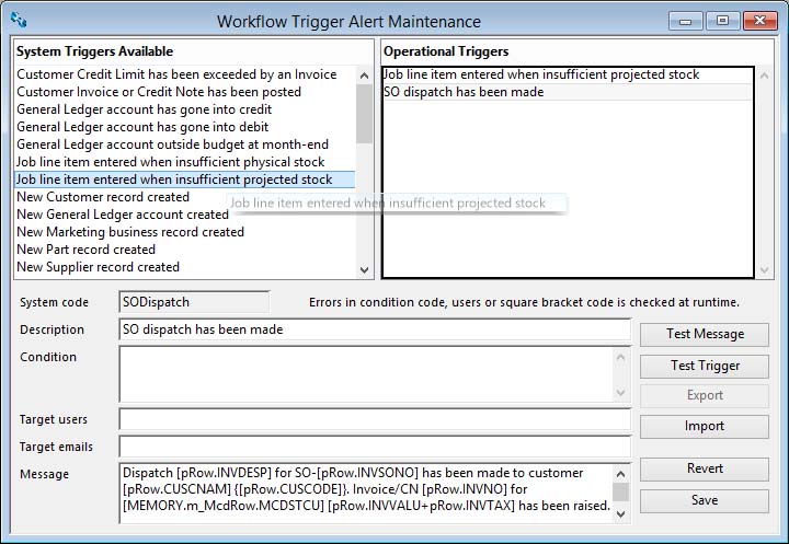 Workflow Trigger Alert Maintenance