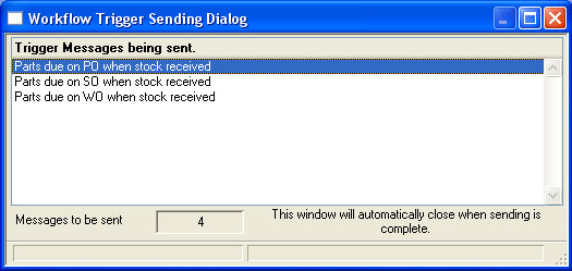 Workflow Trigger Sending Dialog